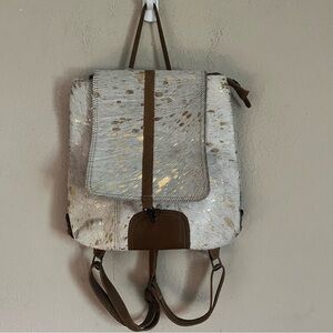 Myra Cowhide Backpack With Shimmer